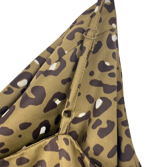 Urban Outfitters Mallory Leopard Print Cowl Neck Slip Dress Sz M Back Zip - Picture 8 of 15